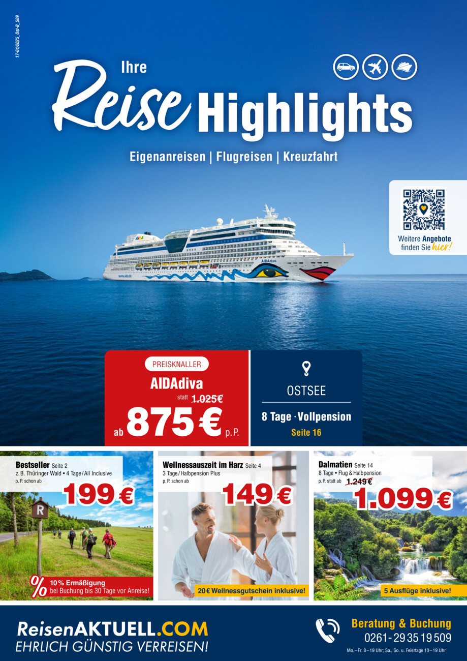 	Ihre Reisehighlights 17-04/2025 vom Donnerstag, 17.04.2025