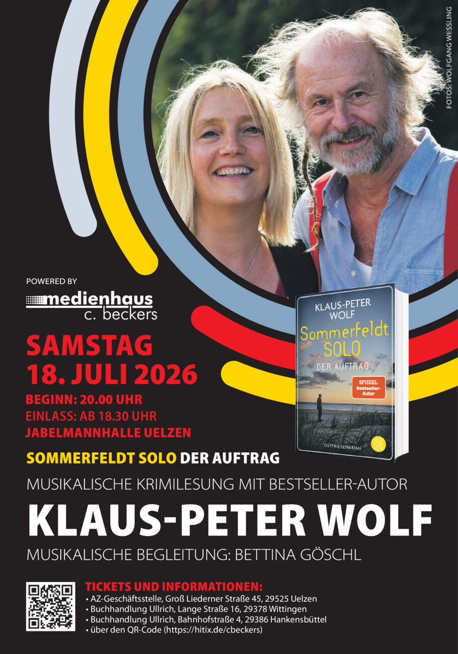 Klaus-Peter Wolf liest in Uelzen - Jetzt Tickets buchen! vom Dienstag, 17.03.2026