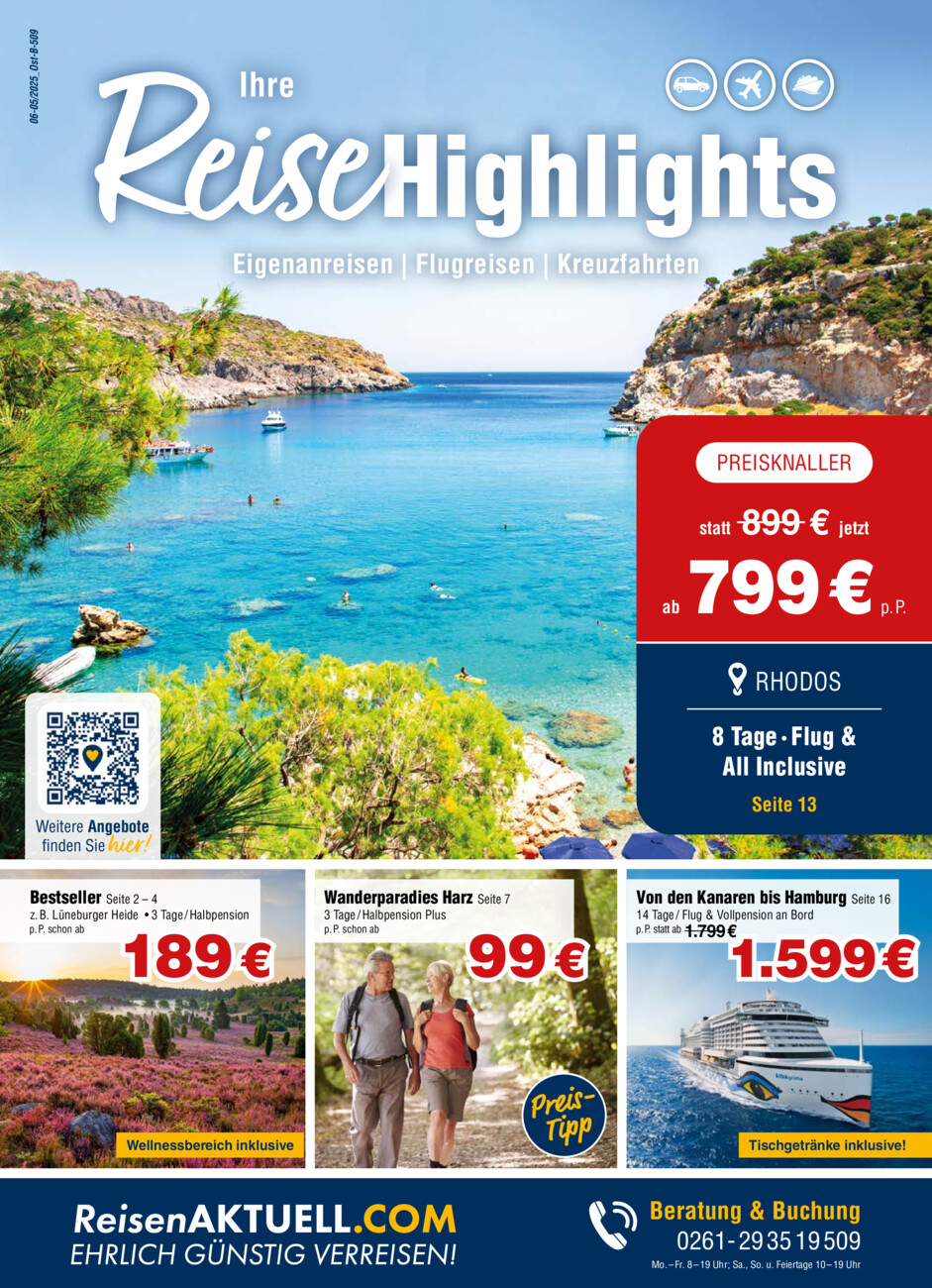 Ihre Reisehighlights 06-05/2025 vom Dienstag, 06.05.2025