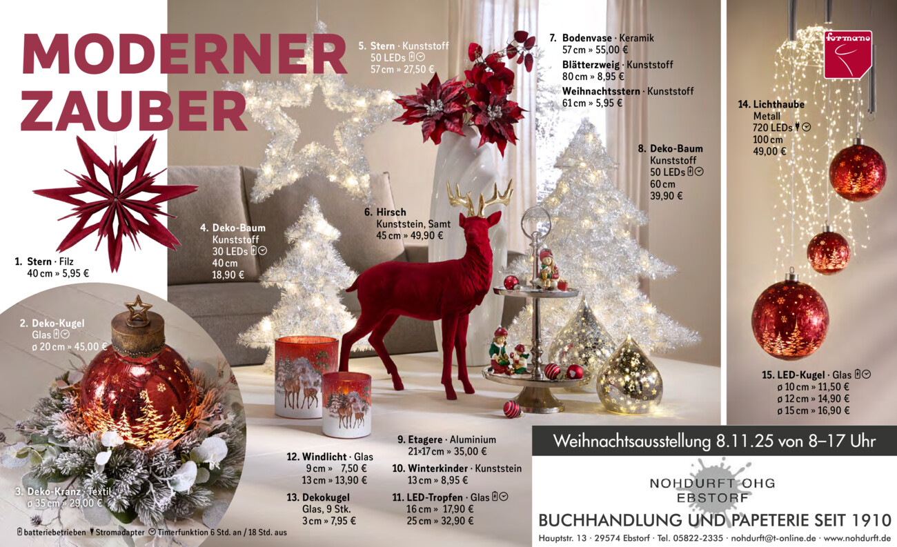 Papeterie Nohdurft: Weihnachts- und Winterprospekt vom Samstag, 01.11.2025