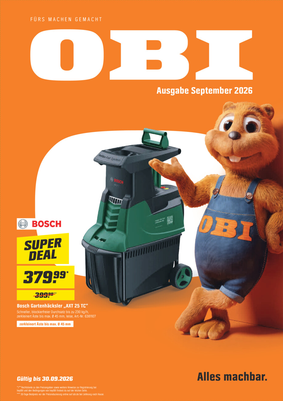 OBI-Prospekt 09/2026 vom Samstag, 29.08.2026
