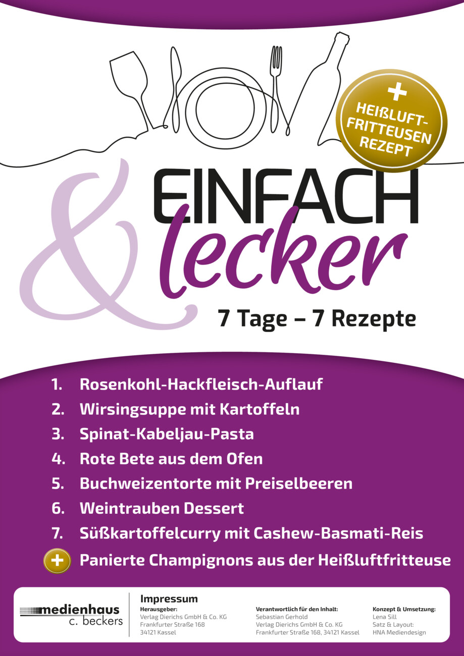 Einfach & Lecker: 7 Tage, 7 Rezepte Nr. 139 vom Montag, 26.10.2026