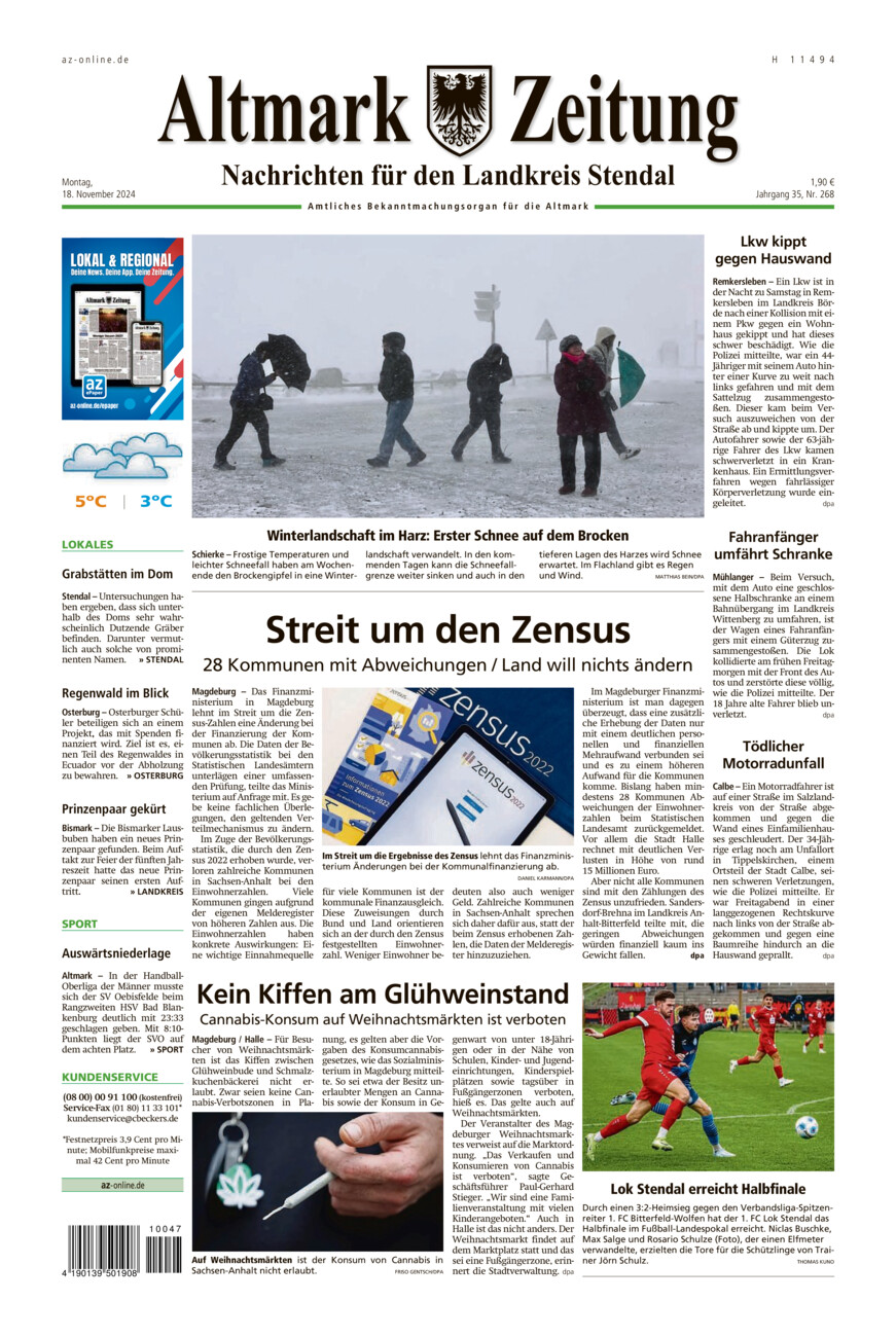 Landkreis Stendal vom Montag, 18.11.2024