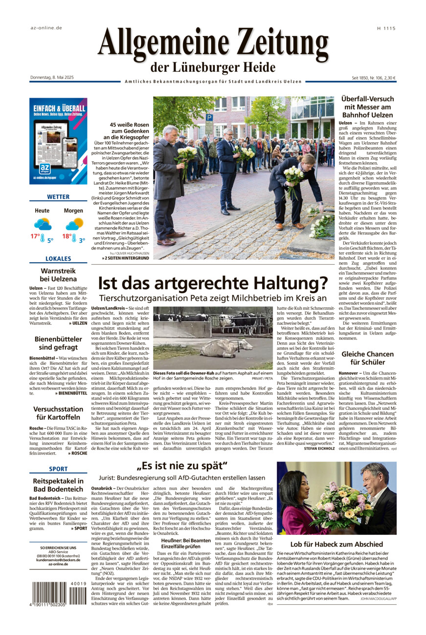 Allgemeine Zeitung vom Donnerstag, 08.05.2025