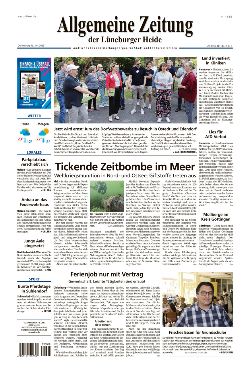 Allgemeine Zeitung vom Donnerstag, 19.06.2025