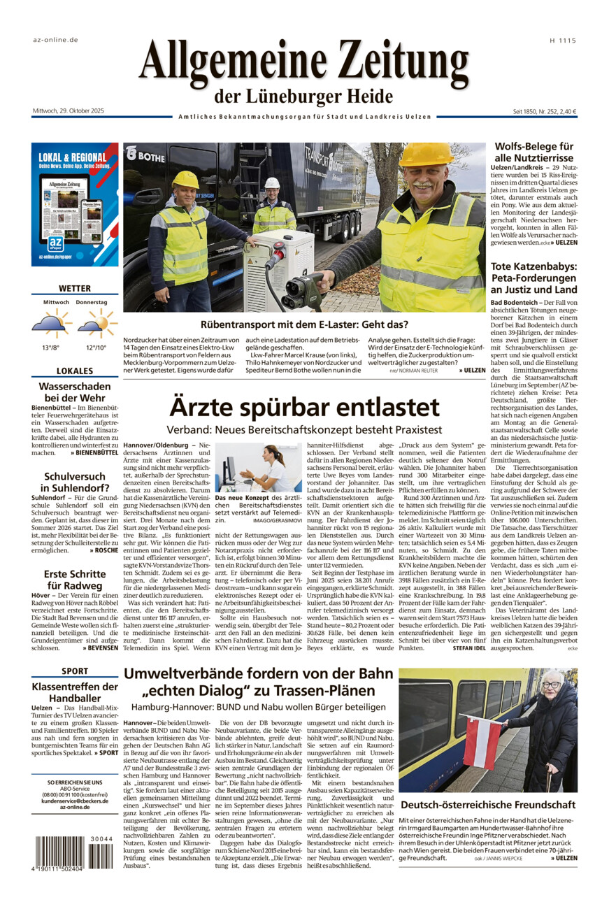 Allgemeine Zeitung vom Mittwoch, 29.10.2025