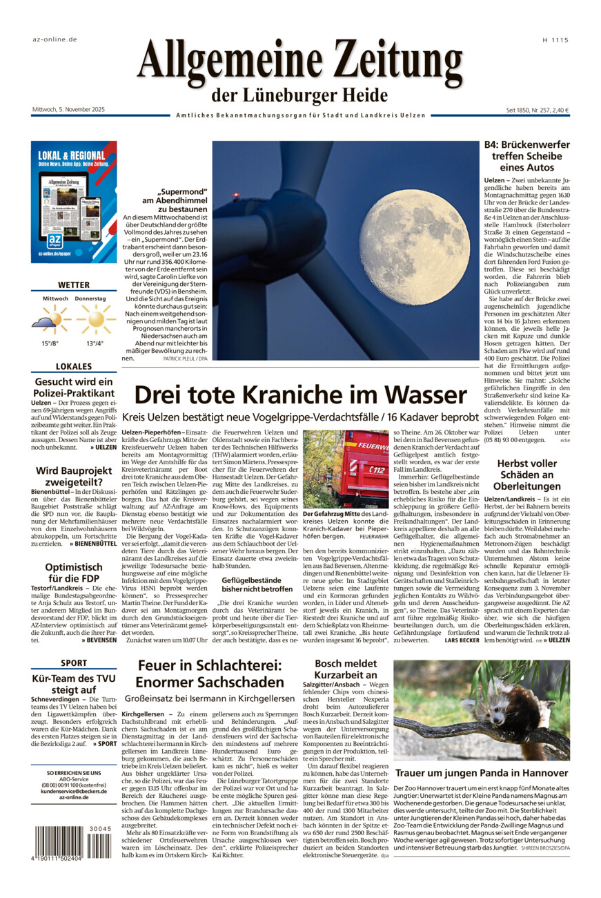 Allgemeine Zeitung vom Mittwoch, 05.11.2025