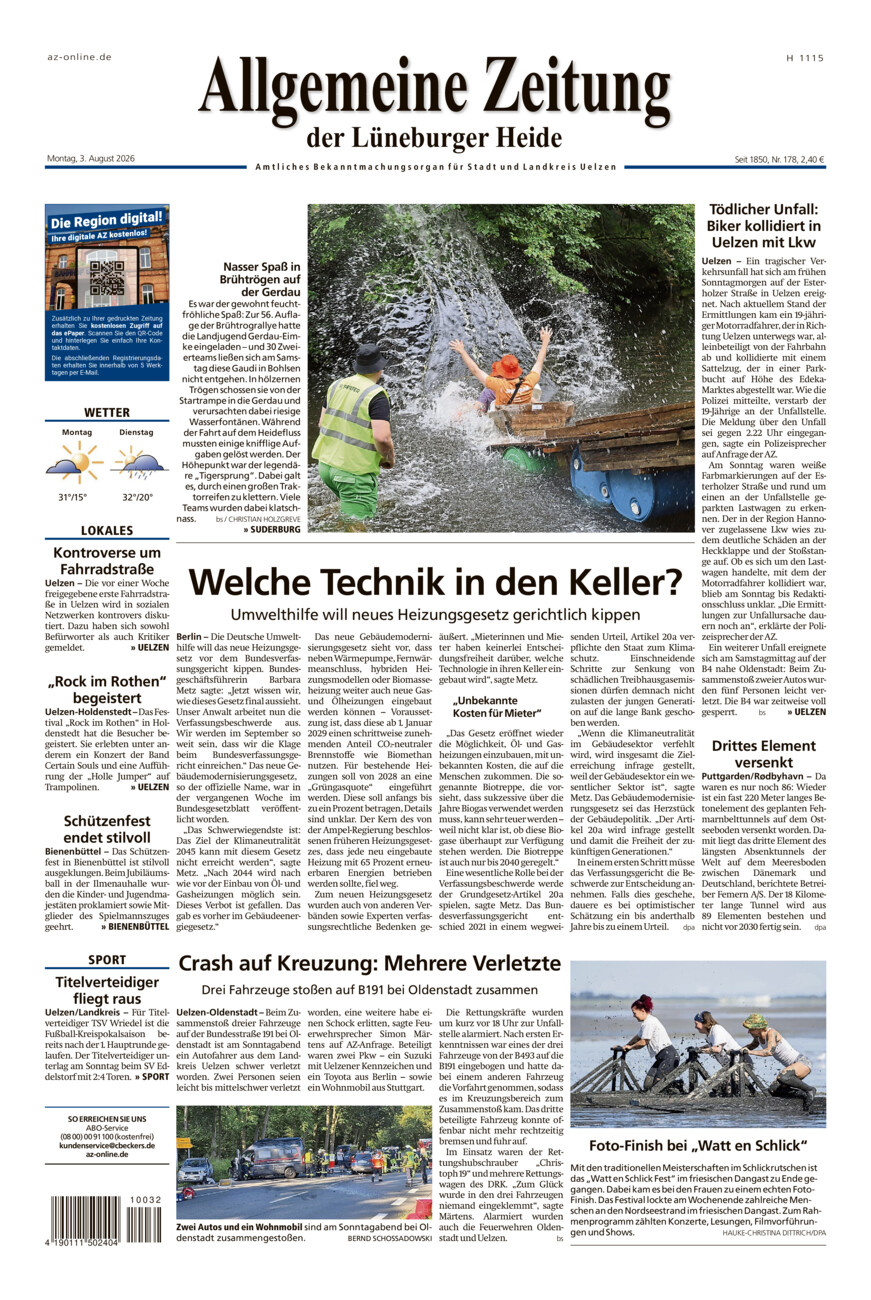 Allgemeine Zeitung vom Montag, 03.08.2026