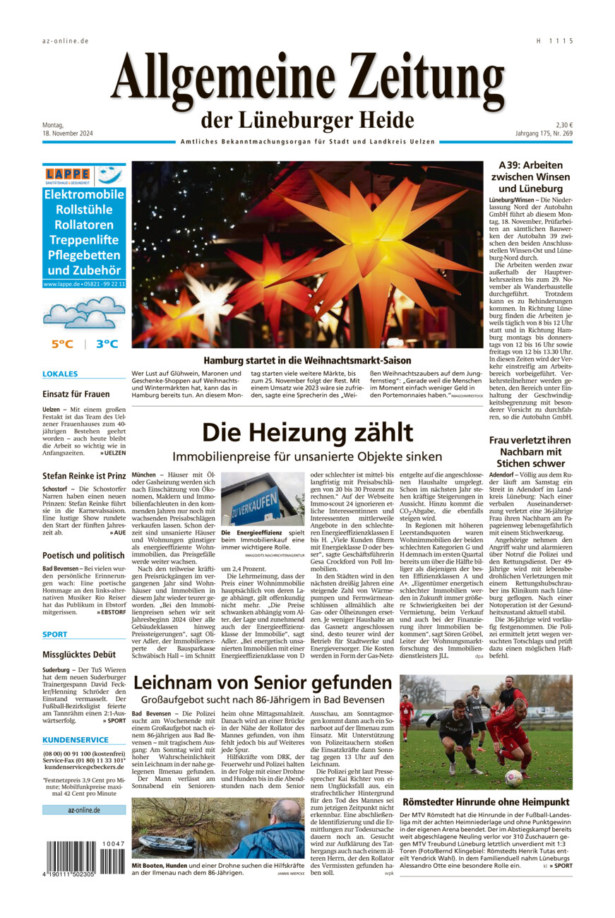 Allgemeine Zeitung vom Montag, 18.11.2024