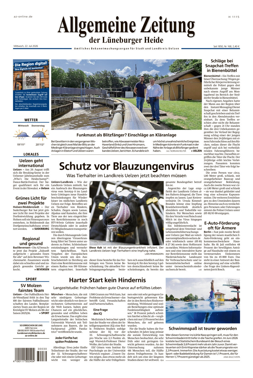 Allgemeine Zeitung vom Mittwoch, 22.07.2026