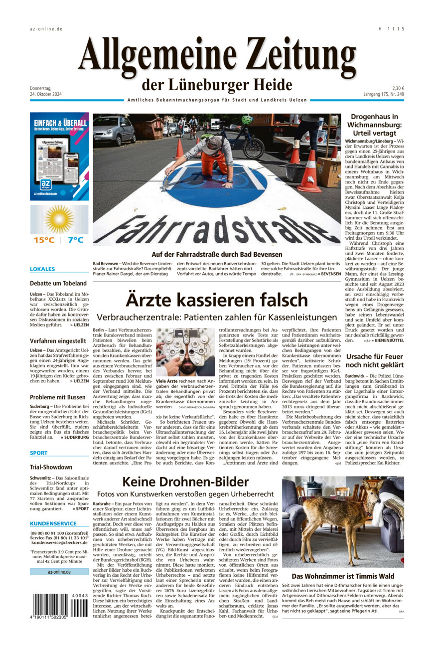 Allgemeine Zeitung vom Donnerstag, 24.10.2024