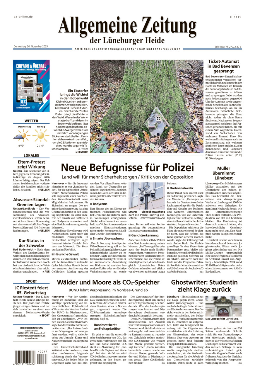 Allgemeine Zeitung vom Donnerstag, 20.11.2025