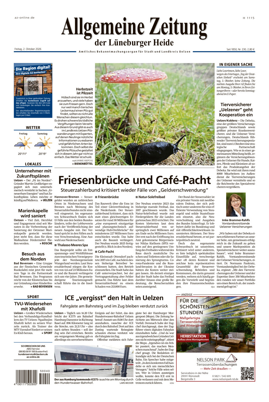 Allgemeine Zeitung vom Freitag, 02.10.2026