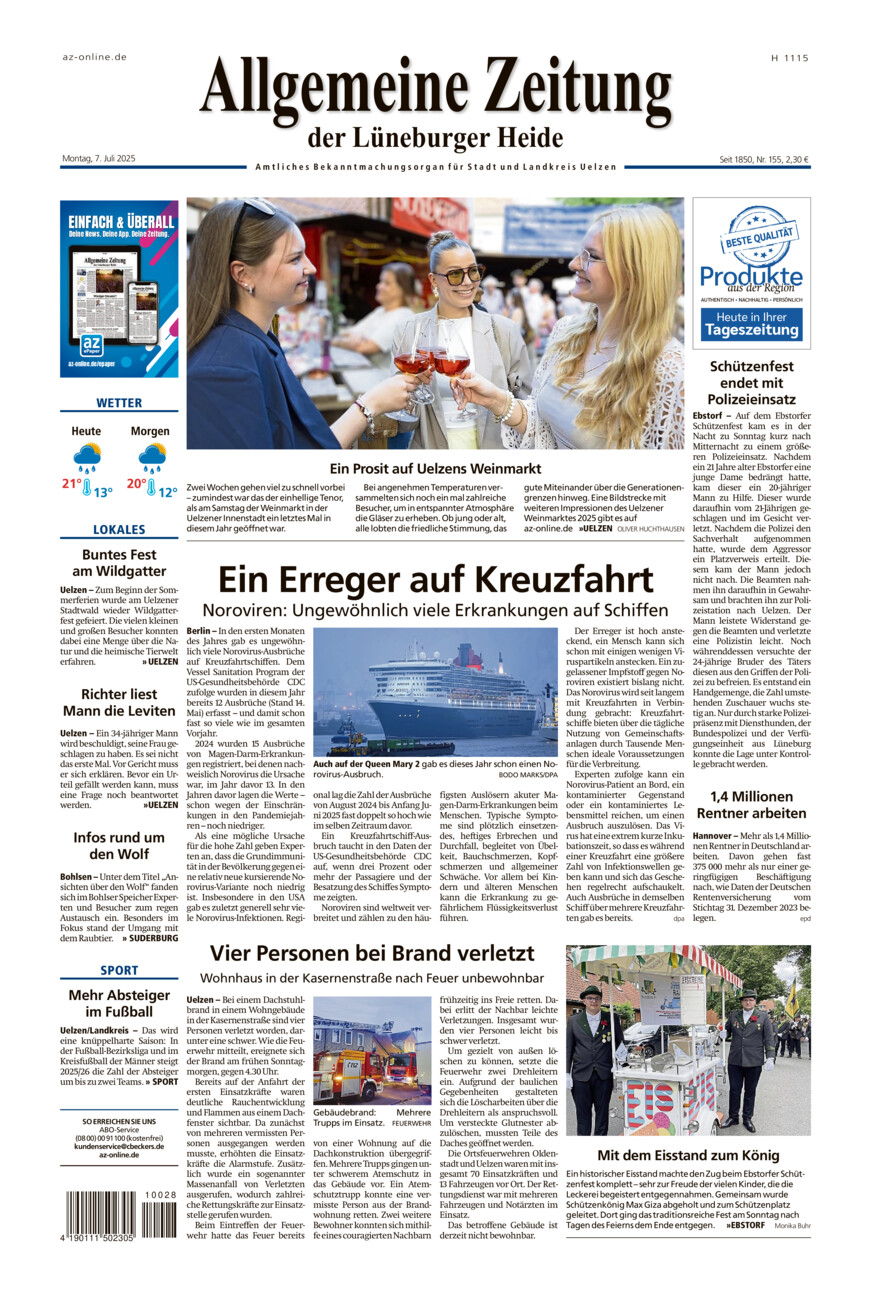 Allgemeine Zeitung vom Montag, 07.07.2025