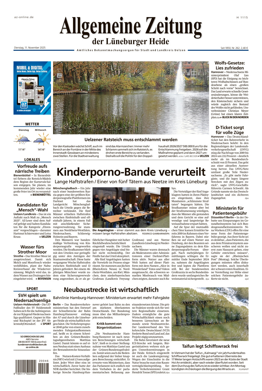 Allgemeine Zeitung vom Dienstag, 11.11.2025