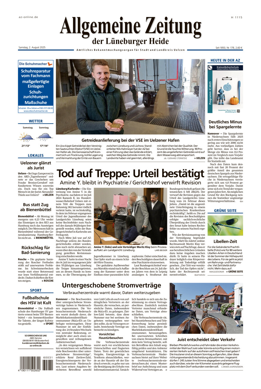 Allgemeine Zeitung vom Samstag, 02.08.2025