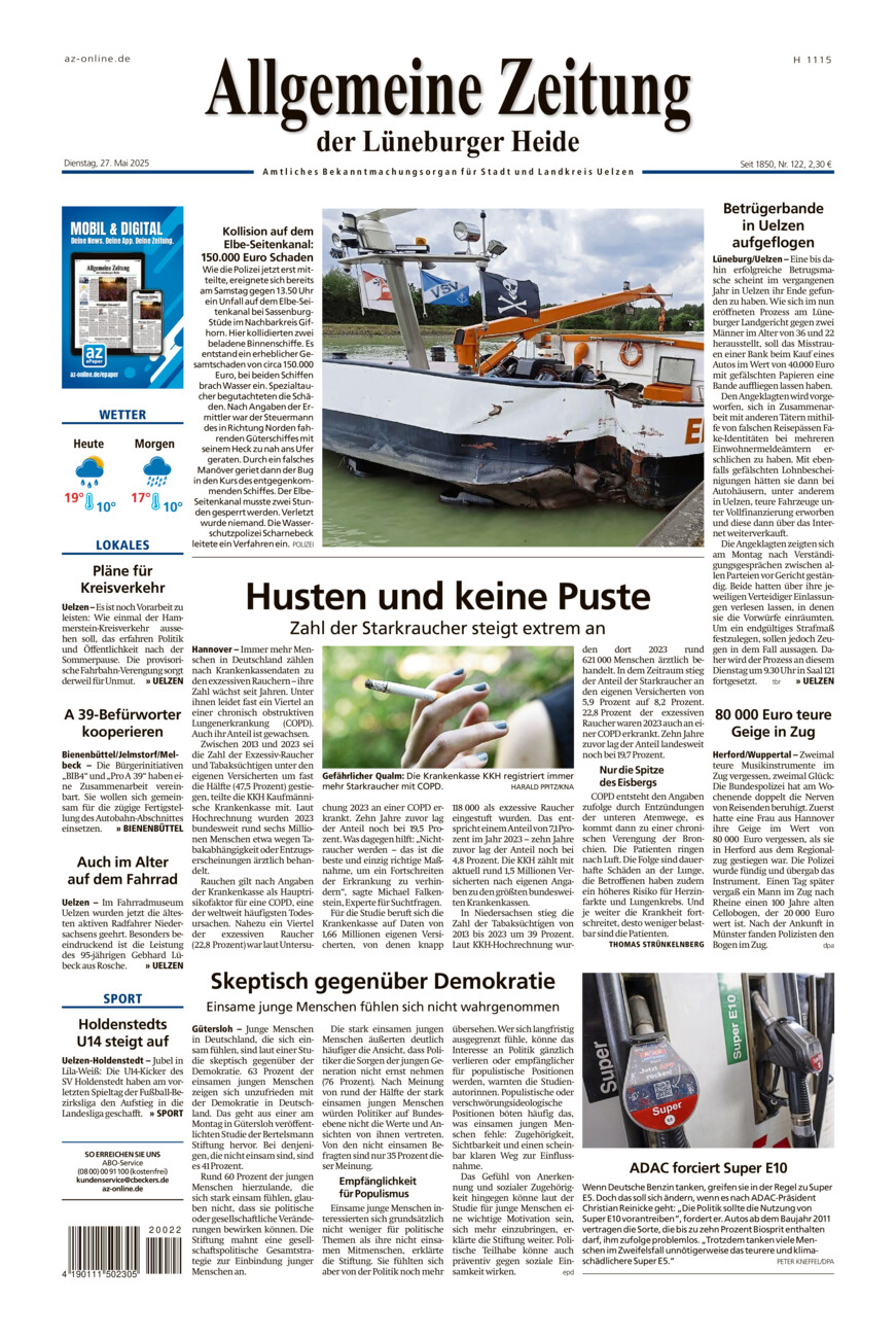 Allgemeine Zeitung vom Dienstag, 27.05.2025