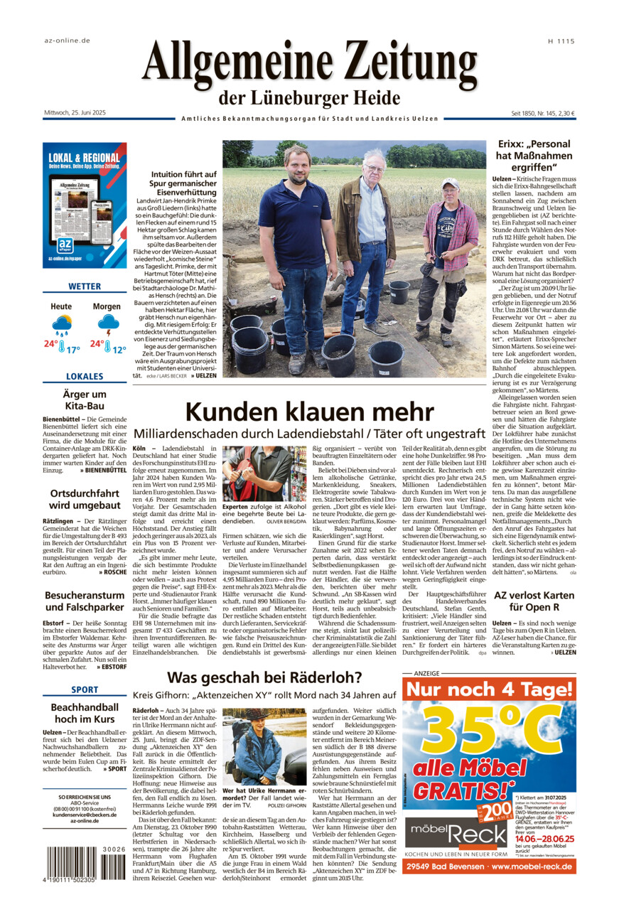 Allgemeine Zeitung vom Mittwoch, 25.06.2025