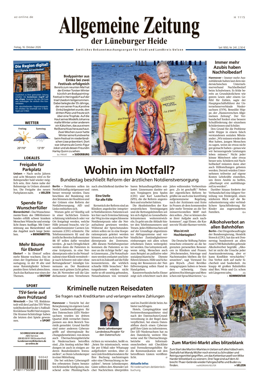 Allgemeine Zeitung vom Freitag, 16.10.2026