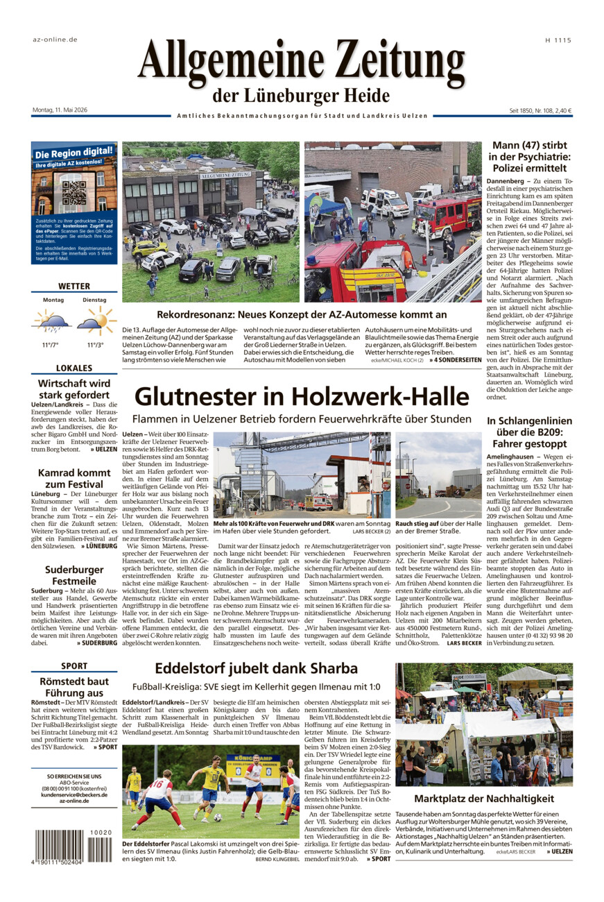 Allgemeine Zeitung vom Montag, 11.05.2026