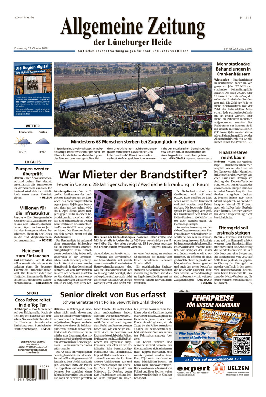 Allgemeine Zeitung vom Donnerstag, 29.10.2026