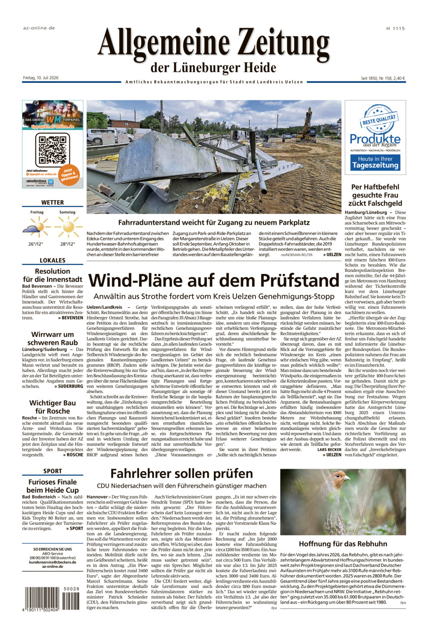 Allgemeine Zeitung vom Freitag, 10.07.2026