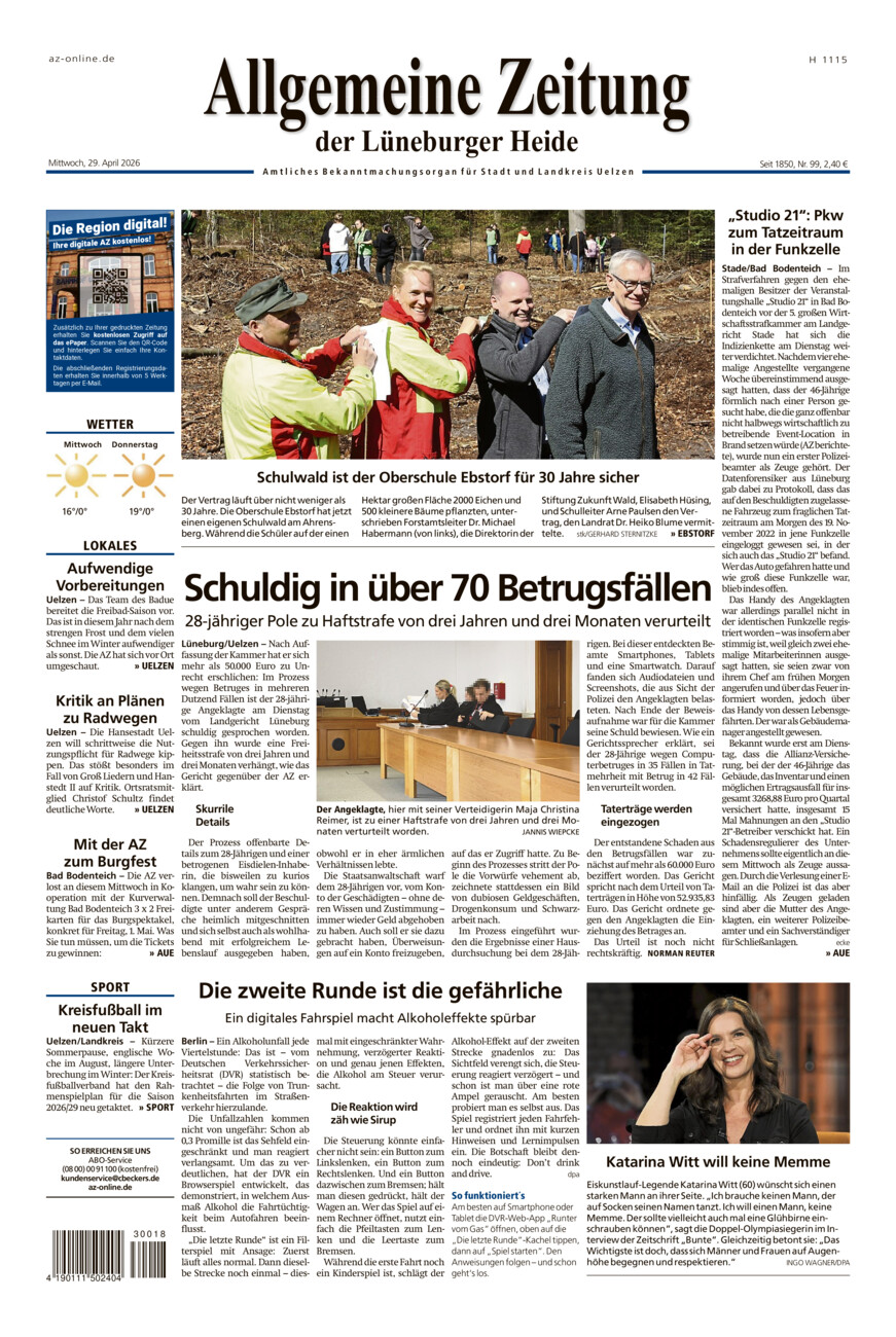 Allgemeine Zeitung vom Mittwoch, 29.04.2026