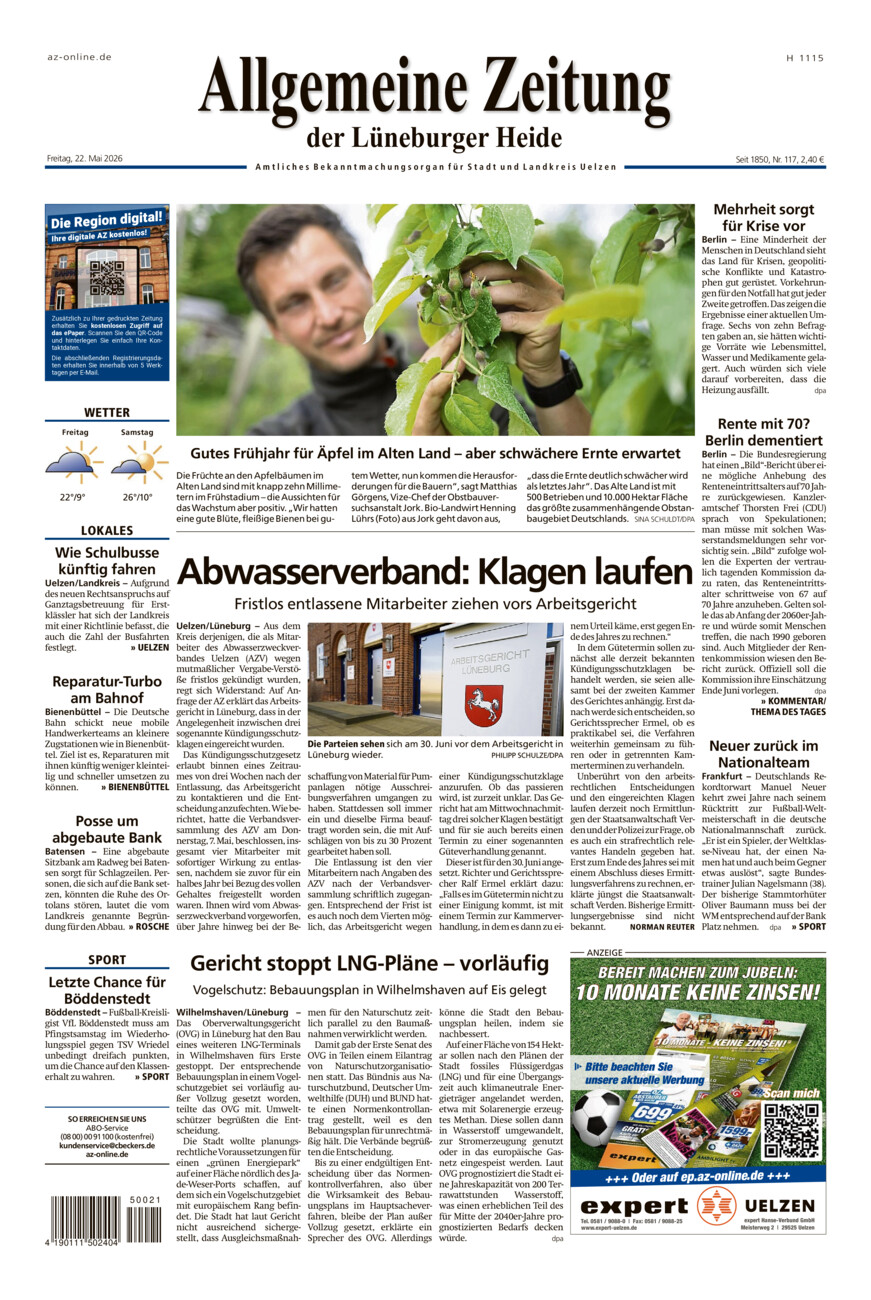 Allgemeine Zeitung vom Freitag, 22.05.2026