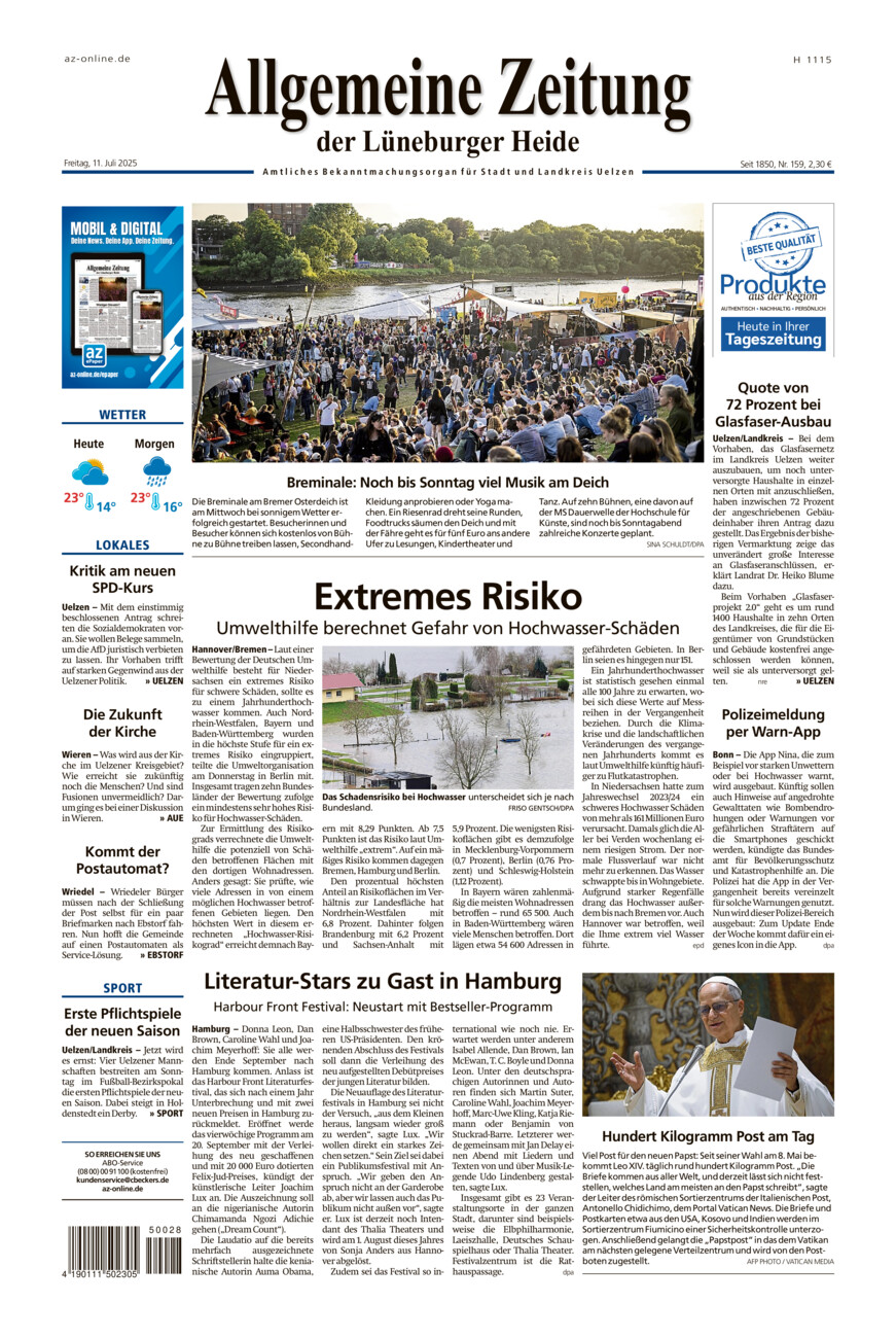 Allgemeine Zeitung vom Freitag, 11.07.2025