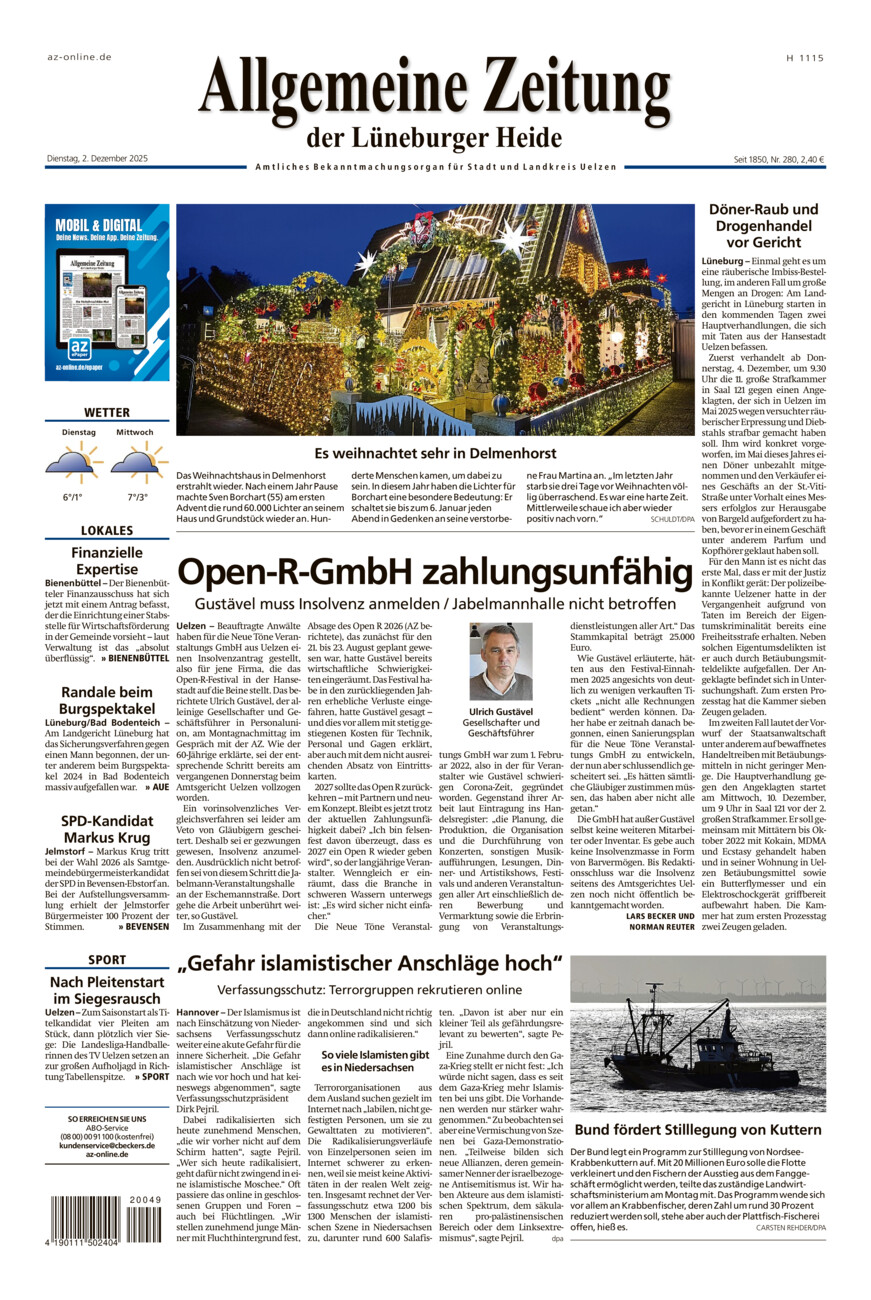 Allgemeine Zeitung vom Dienstag, 02.12.2025