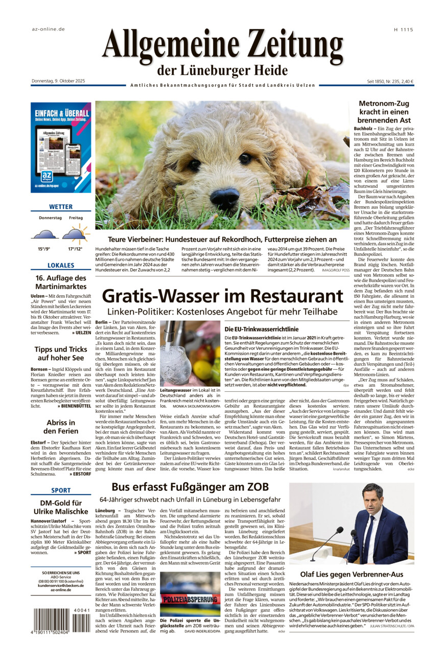 Allgemeine Zeitung vom Donnerstag, 09.10.2025