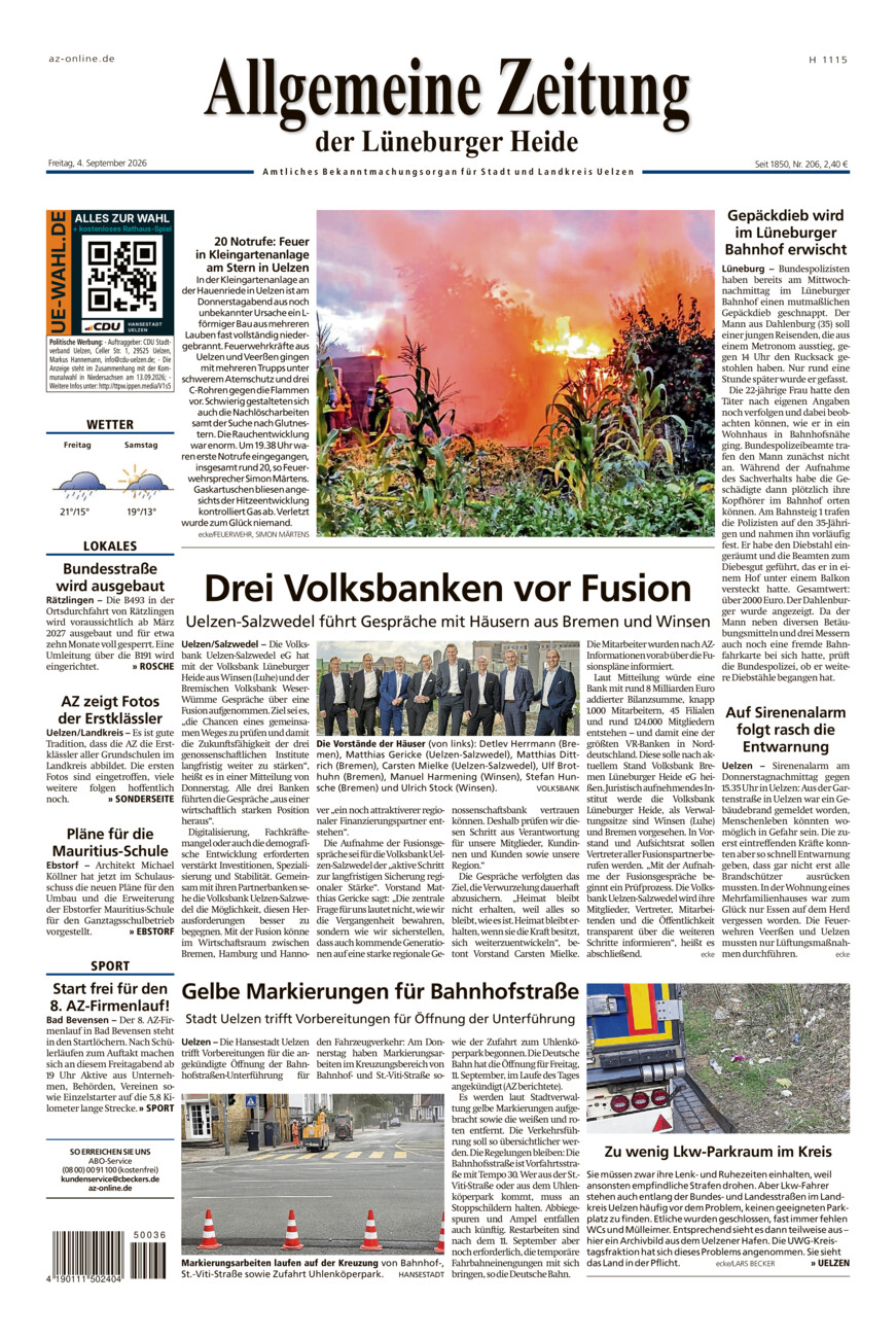 Allgemeine Zeitung vom Freitag, 04.09.2026