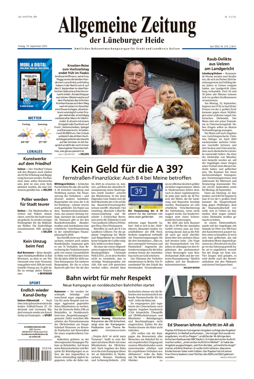 Allgemeine Zeitung vom Freitag, 19.09.2025