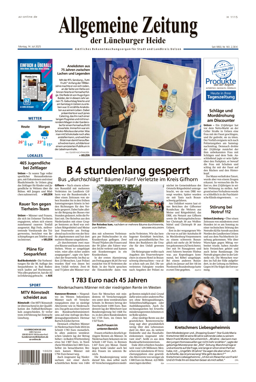 Allgemeine Zeitung vom Montag, 14.07.2025