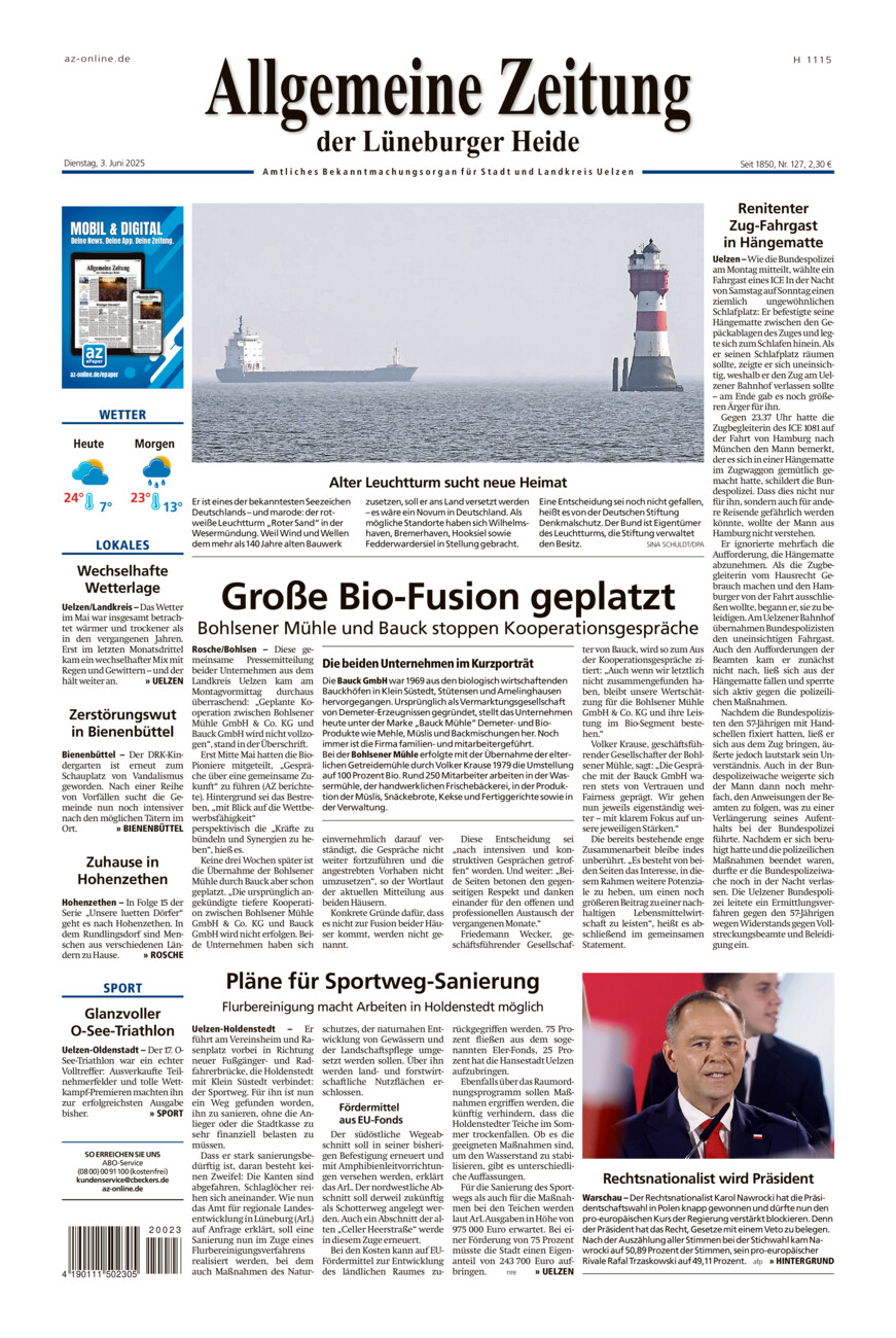 Allgemeine Zeitung vom Dienstag, 03.06.2025