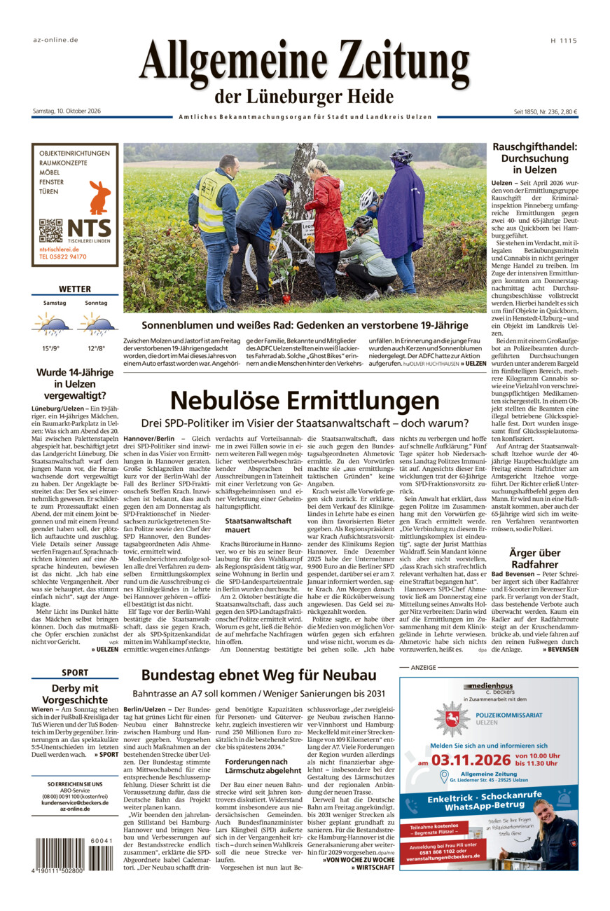 Allgemeine Zeitung vom Samstag, 10.10.2026