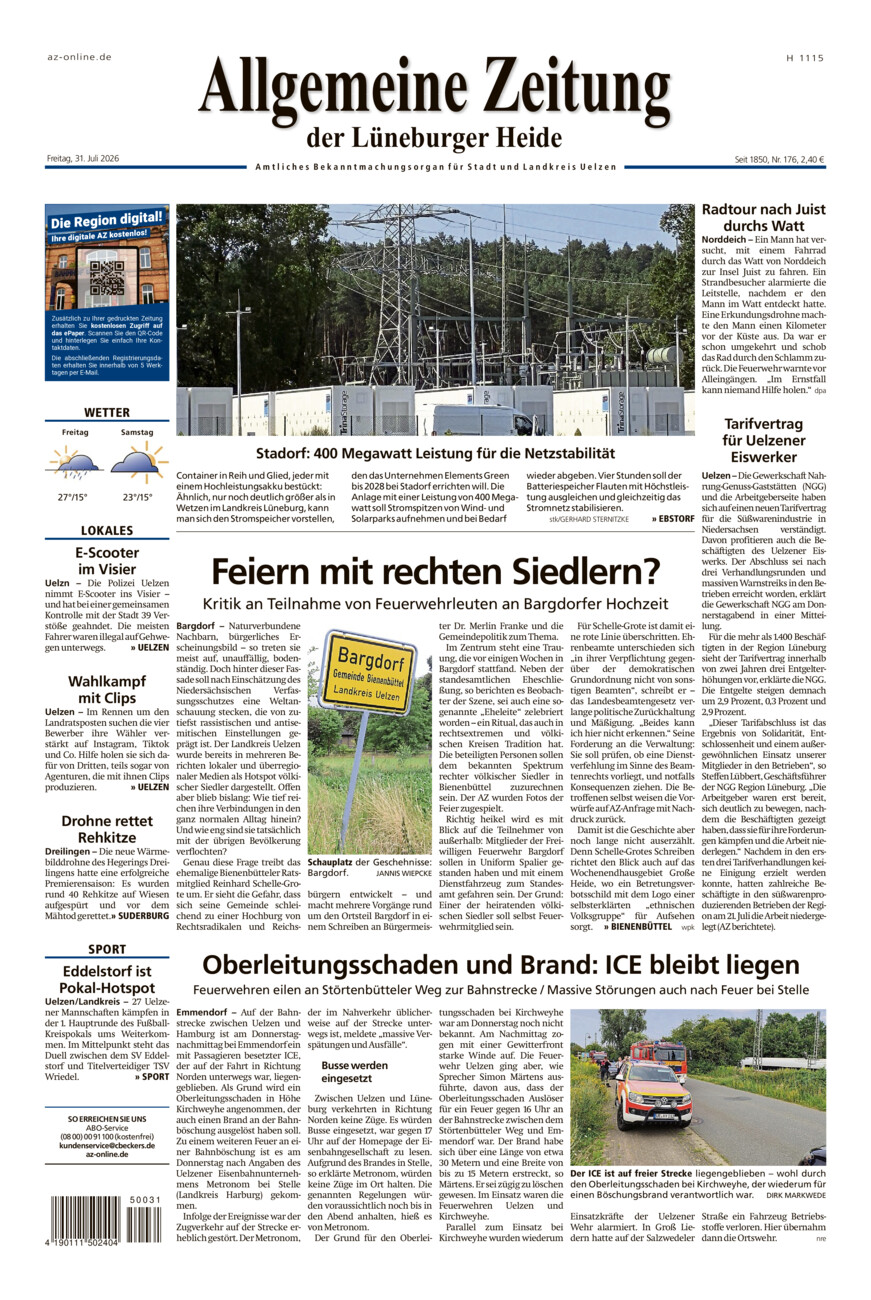 Allgemeine Zeitung vom Freitag, 31.07.2026