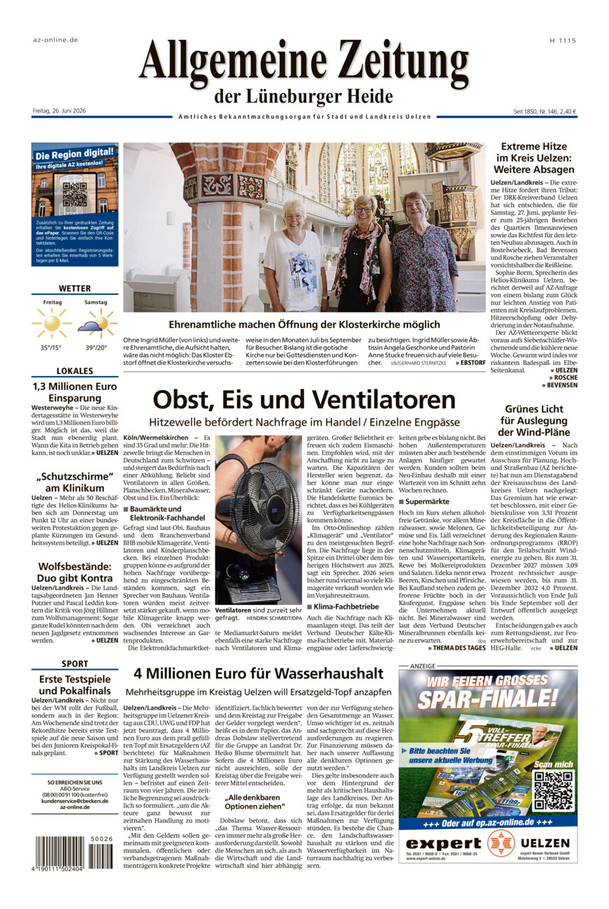 Allgemeine Zeitung vom Freitag, 26.06.2026
