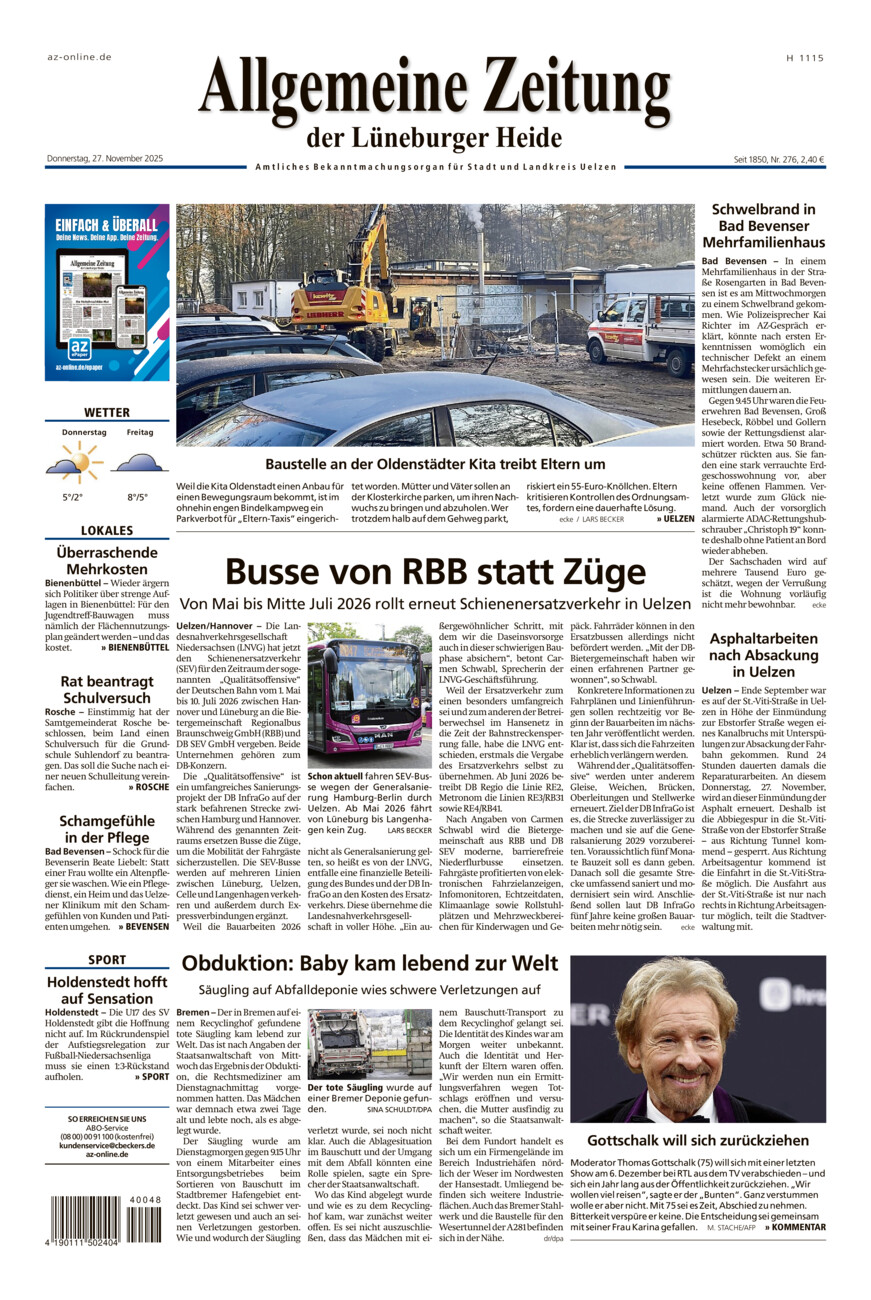 Allgemeine Zeitung vom Donnerstag, 27.11.2025