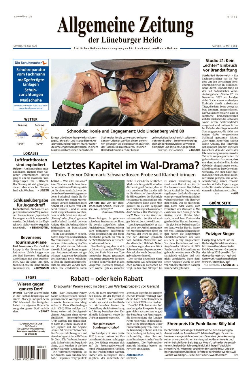 Allgemeine Zeitung vom Samstag, 16.05.2026