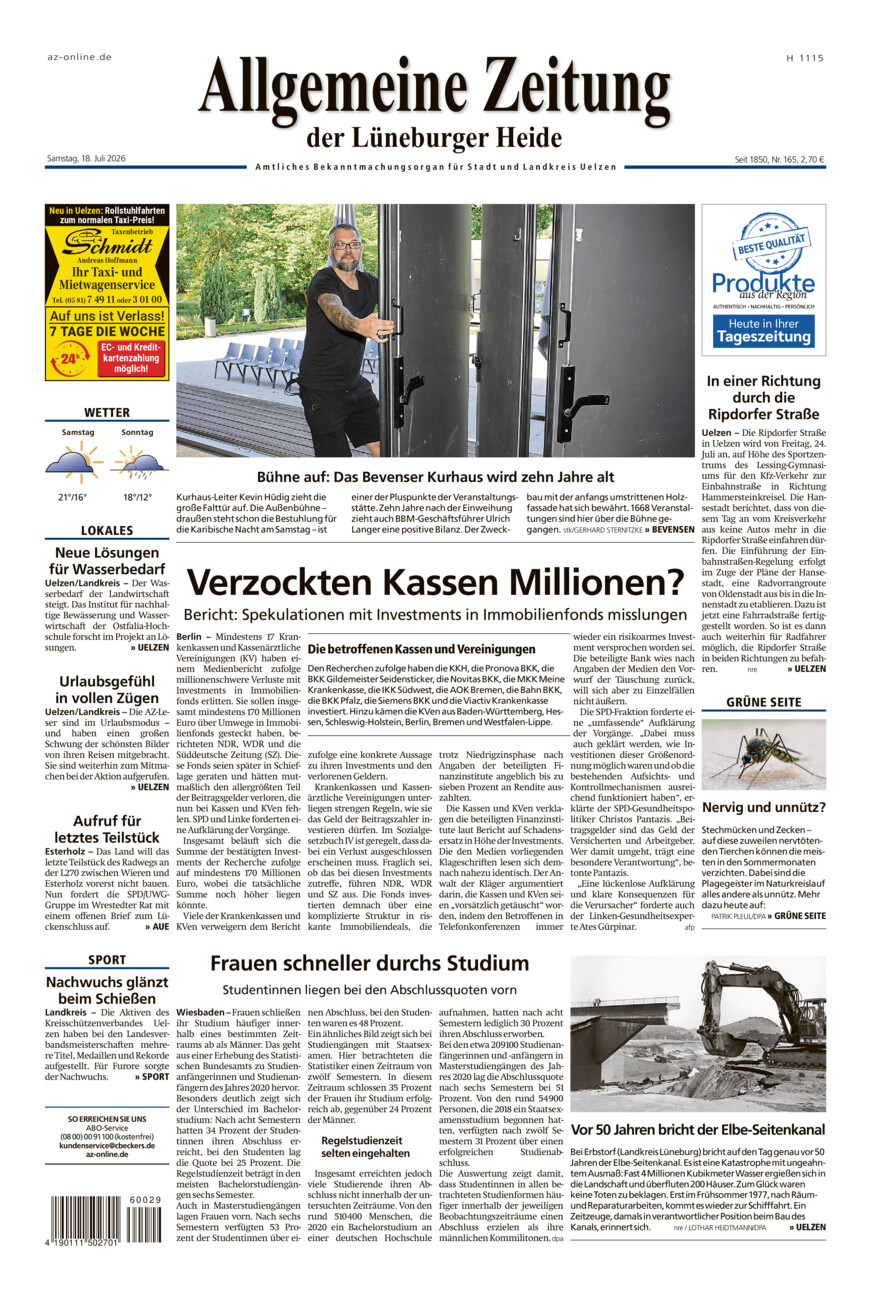 Allgemeine Zeitung vom Samstag, 18.07.2026