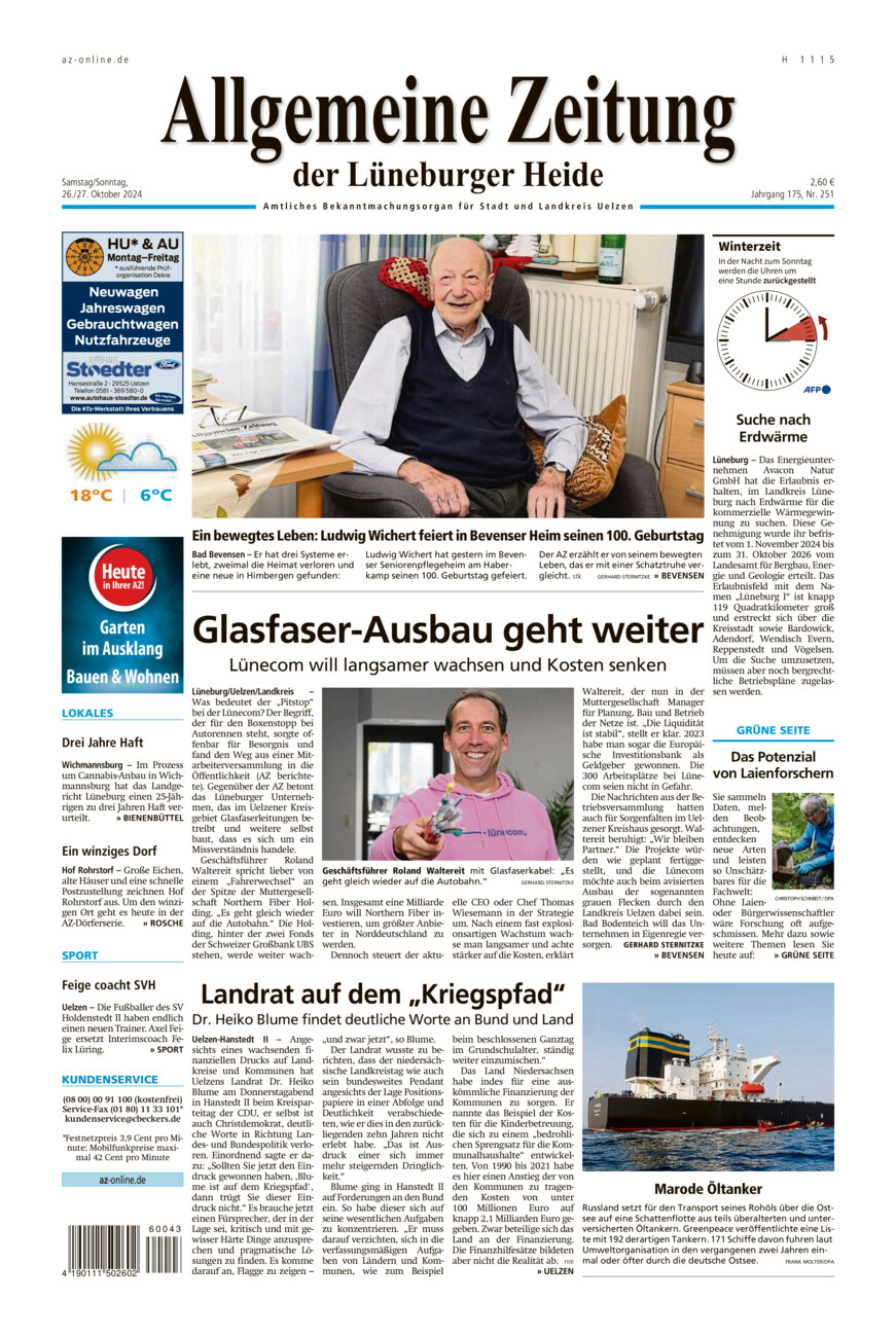 Allgemeine Zeitung vom Samstag, 26.10.2024