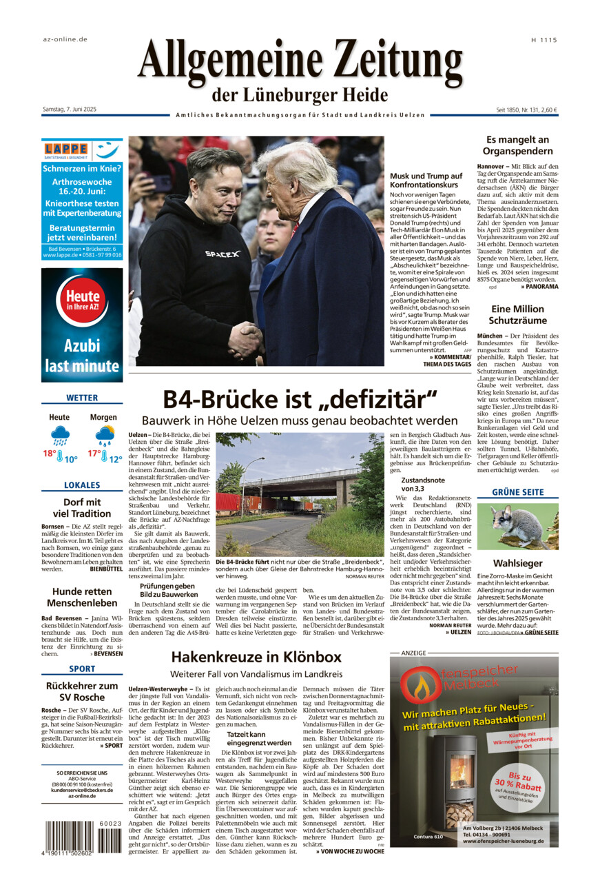 Allgemeine Zeitung vom Samstag, 07.06.2025