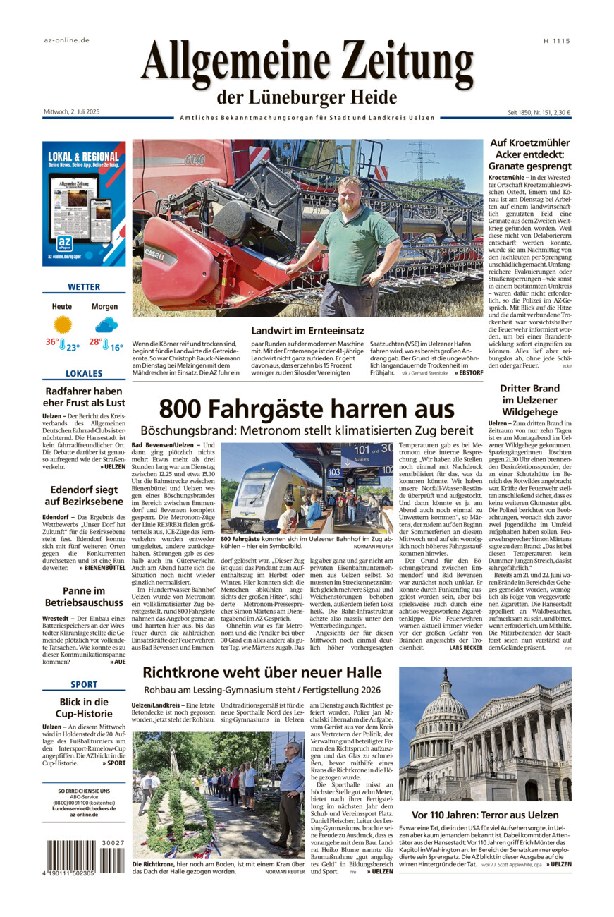 Allgemeine Zeitung vom Mittwoch, 02.07.2025