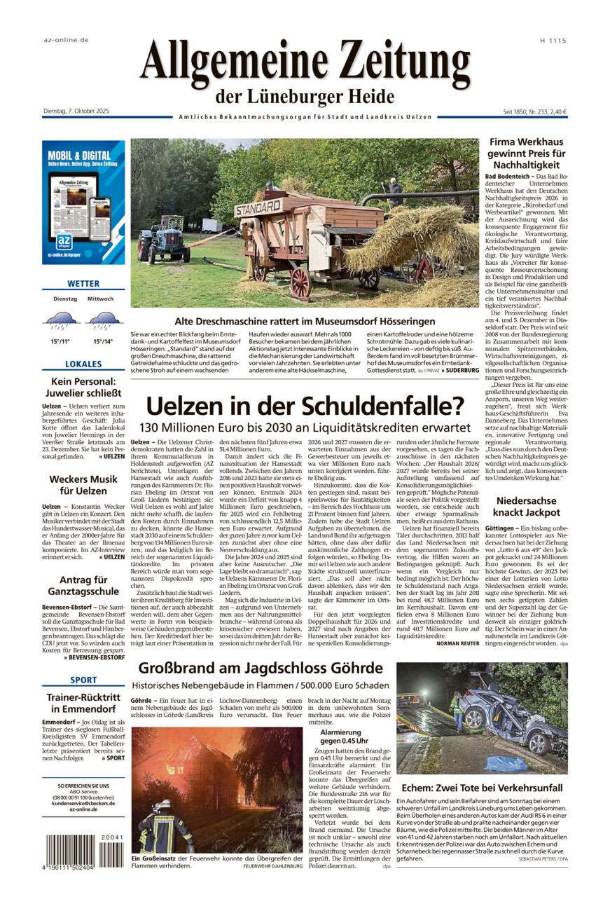 Allgemeine Zeitung vom Dienstag, 07.10.2025
