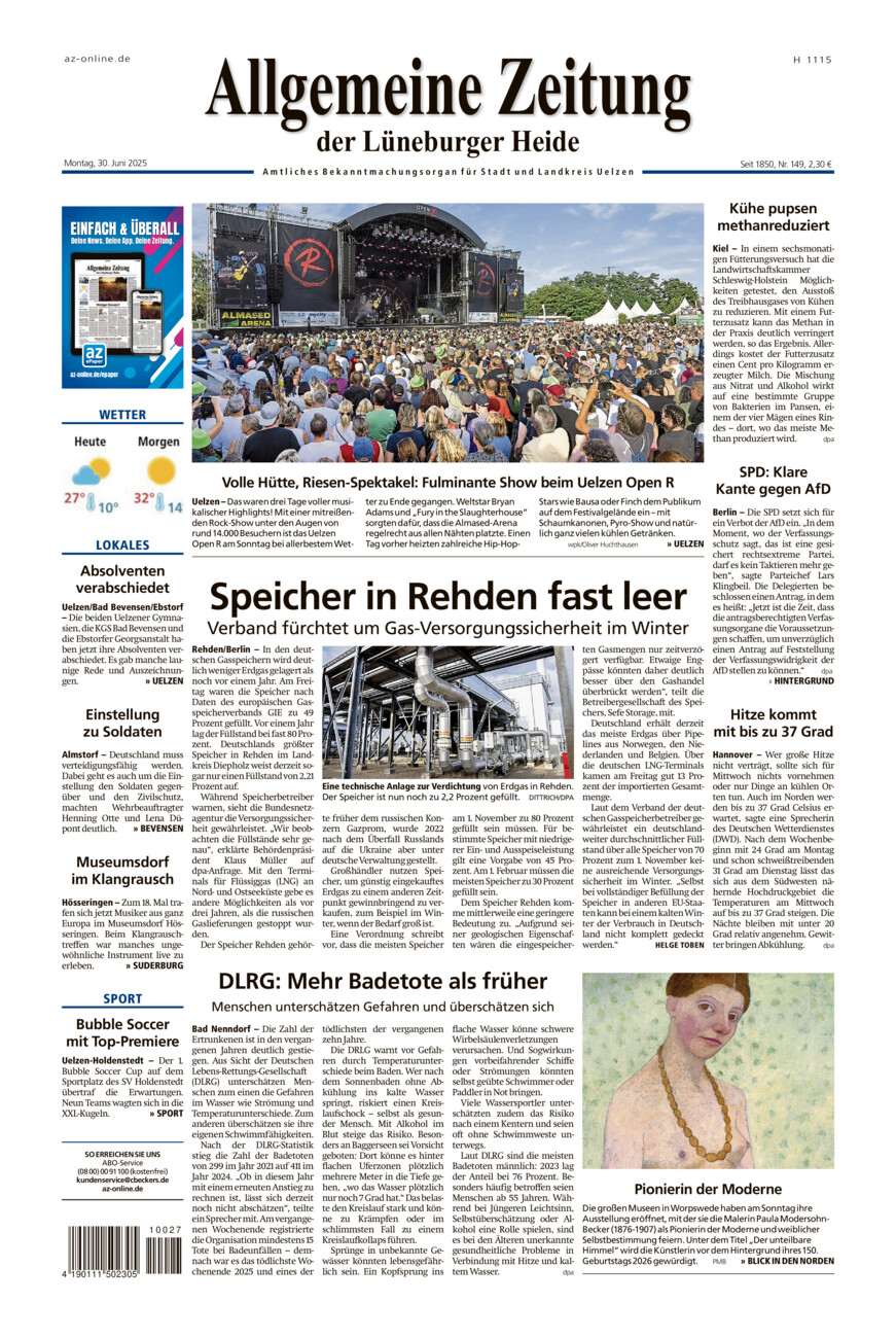 Allgemeine Zeitung vom Montag, 30.06.2025