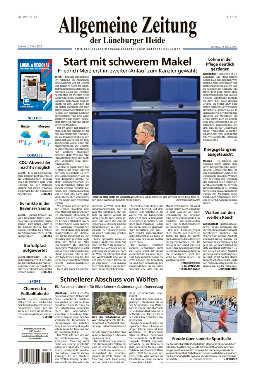 Allgemeine Zeitung vom Mittwoch, 07.05.2025