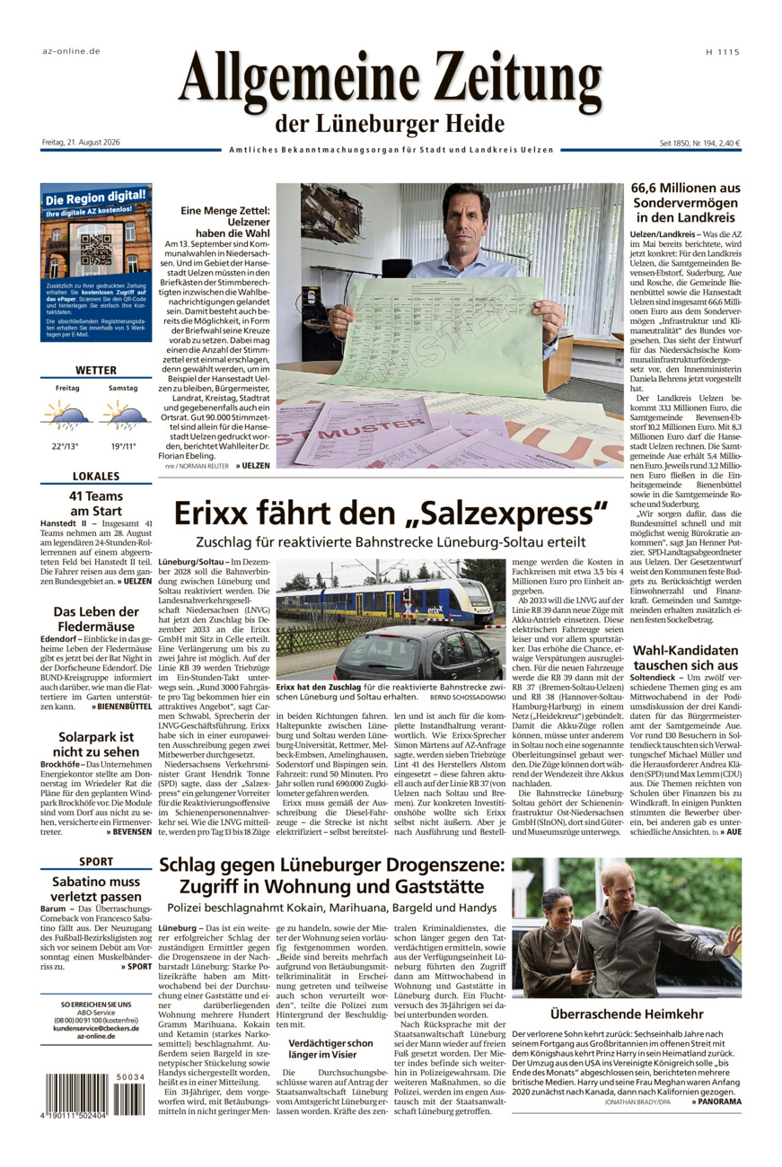 Allgemeine Zeitung vom Freitag, 21.08.2026
