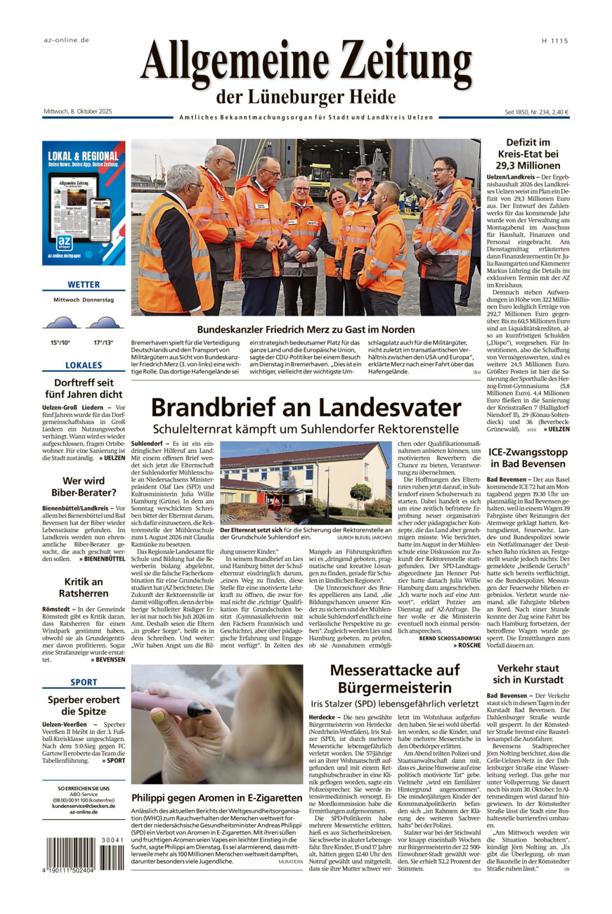 Allgemeine Zeitung vom Mittwoch, 08.10.2025