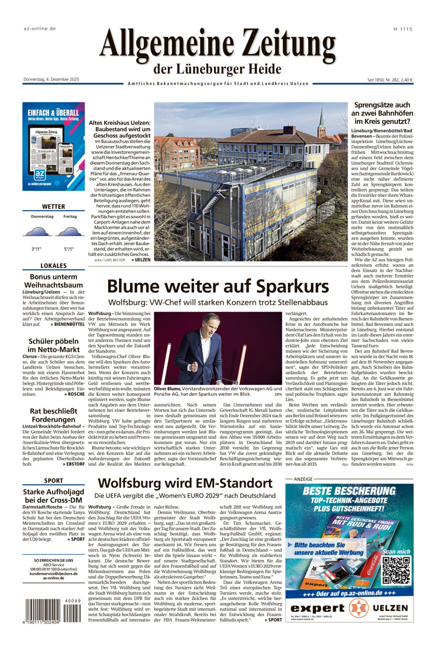 Allgemeine Zeitung vom Donnerstag, 04.12.2025